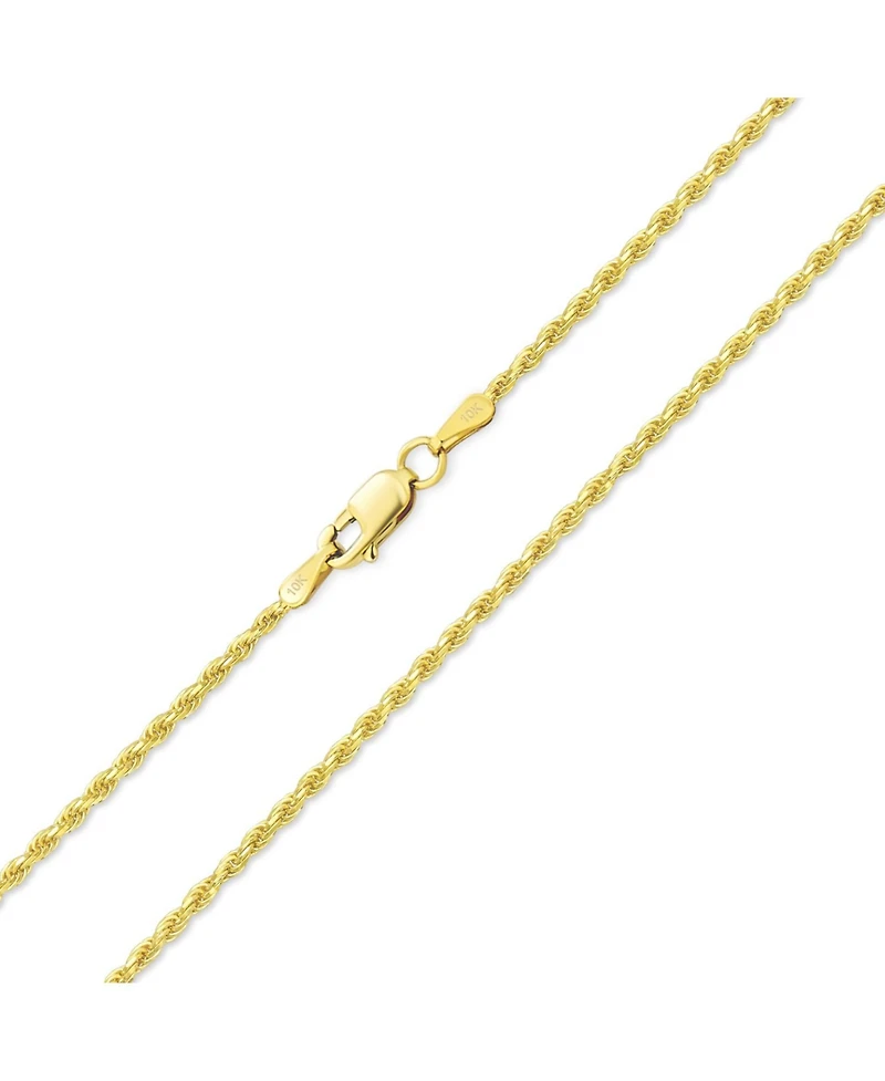 Bling Jewelry Classic Solid Strong Yellow 10K Gold Twist Cable Rope Chain Necklace 3MM 16 Inch