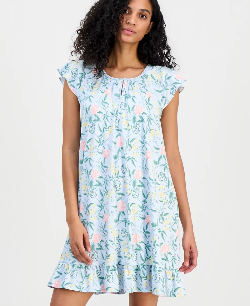 Charter Club Women's Mother's Day Printed Cotton Short Sleep Gown, Macy's Exclusive