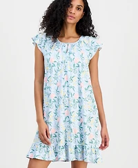 Charter Club Women's Mother's Day Printed Cotton Short Sleep Gown, Macy's Exclusive