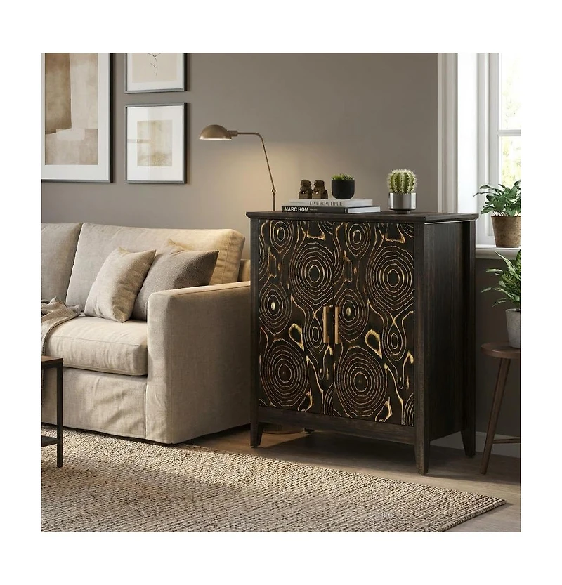 gaomon farmhouse buffet sideboard cabinet with storage, 32" modern coffee bar cabinet adjustable shelves, ideal for living spaces