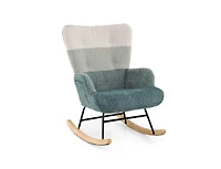 Slickblue Nursery Rocking Chair with Ergonomic Armrests and High Back
