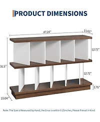 Gaomon 8 Cube Bookcase, Low Open Wood Storage Shelf with Removable Back Panels, Freestanding Bookshelf