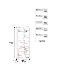 Fm Furniture Perry Bookcase in Melamine with Open Storage