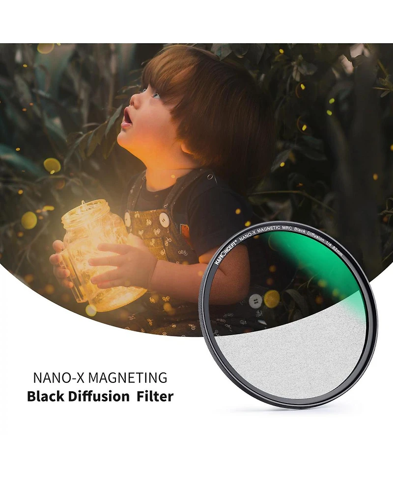 K&F Concept 77mm Nano-x 1/4 Black Soft Diffusion Magnetic Filter