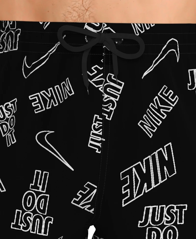 Nike Men's 5" Breaker Multi Logo Print Volley Swim Shorts