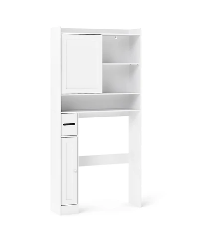 Slickblue Standing Toilet Storage Rack Cabinet with Smooth Sliding Door