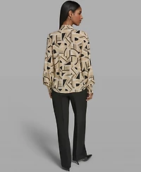 Karl Lagerfeld Paris Women's Mock Neck Top