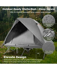 Mecale 2-Person Foldable Camping Cot Tent Combo, Off-Ground Sleeping Shelter for Adults