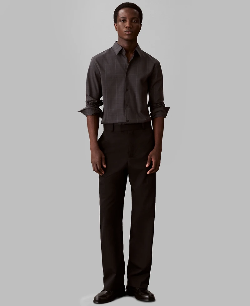 Calvin Klein Men's Grid Supima Stretch Slim-Fit Shirt