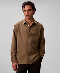 Calvin Klein Men's Travel Twill Regular-Fit Shirt