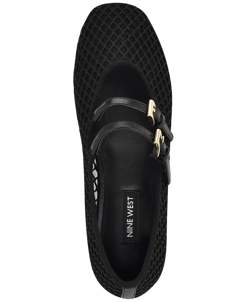 Nine West Women's Keira Round Toe Mary Jane Dress Flats
