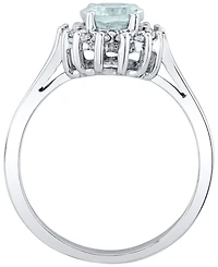 Macy's Aquamarine (1-1/10 ct. t.w.) & Diamond (1/5 ct. t.w.) Ring in 14k White Gold