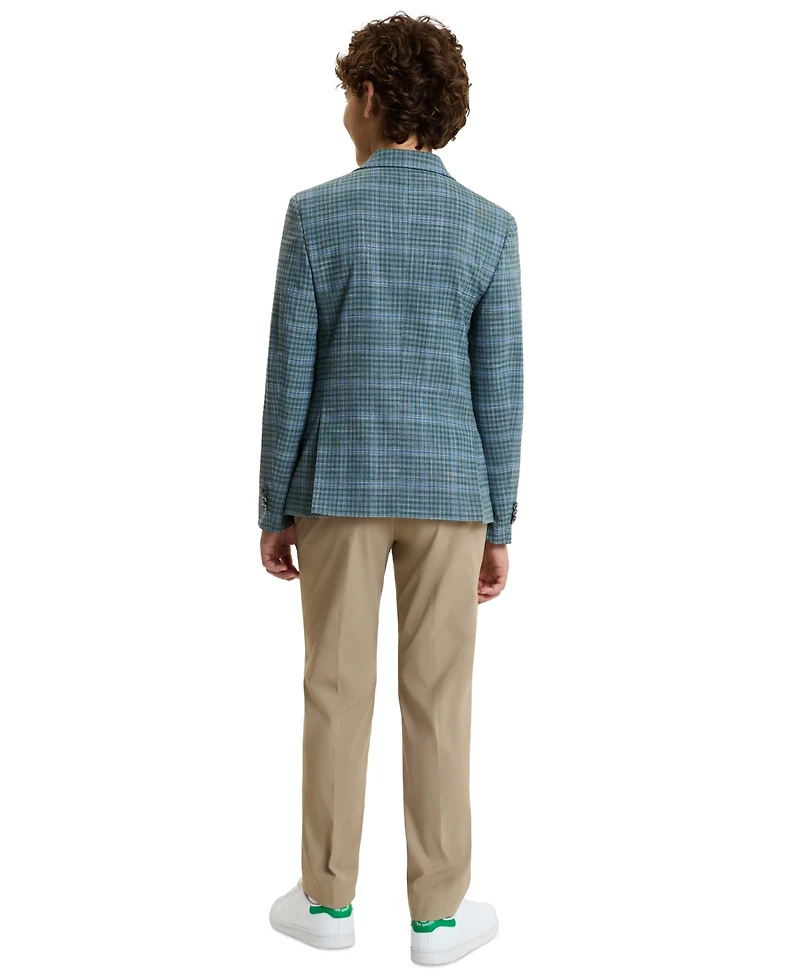 Michael Kors Boys' 8-20 Green Windowpane Plaid Jacket