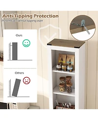 Volenca 68" Tall Narrow Bathroom Cabinet with Barn Door and Drawer, Slim Storage Organizer