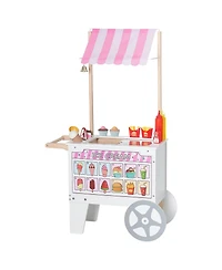 Sugift Ice Cream Cart with Flipping Menus, Freezer & Scanner