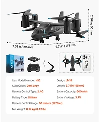 Sugift 4-Channel Rc Helicopter with Wing Lights & Gyro Stabilizer
