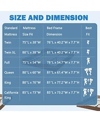 gaomon Queen Size Wood Platform Bed Frame, Solid Pine, Slats, No Box Spring Needed, Easy Assembly