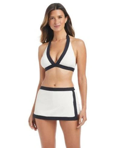 Bleu By Rod Beattie Womens Im With The Band Halter Bikini Top Skirted Boy Shorts