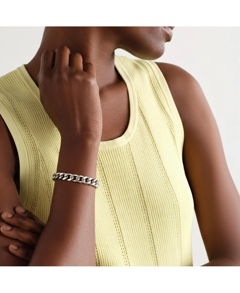 Joey Baby Silver Chunky Cuban Chain Bracelet with Toggle Clasp