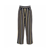 Pre-Owned Chloe Women's Multicolor Silk Rough Striped Cropped Trousers