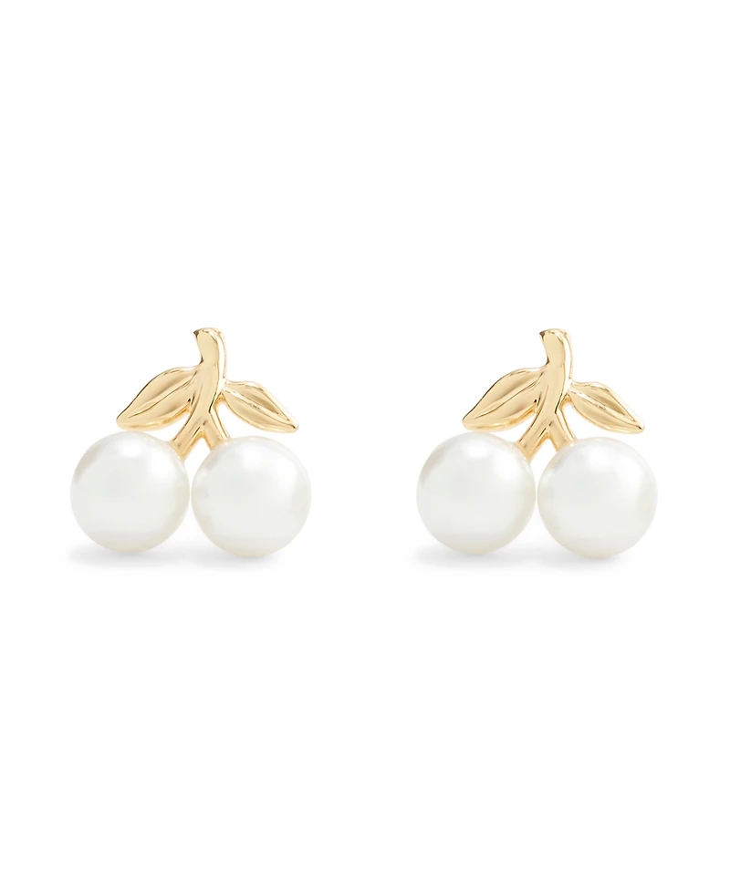 Coach Faux Mother of Pearl Cherry Stud Earrings
