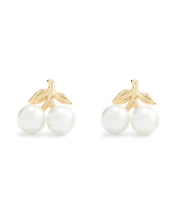 Coach Faux Mother of Pearl Cherry Stud Earrings