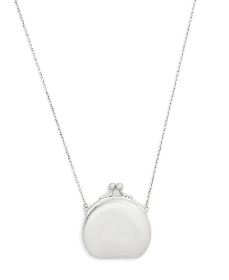 Coach Antique Silver Runway Coin Purse Pendant Necklace