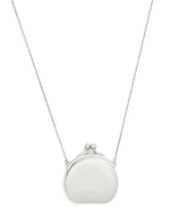 Coach Antique Silver Runway Coin Purse Pendant Necklace