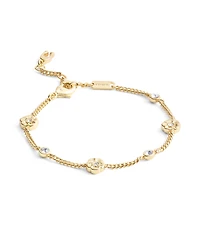 Coach Faux Stone Signature Tea Rose Strand Bracelet