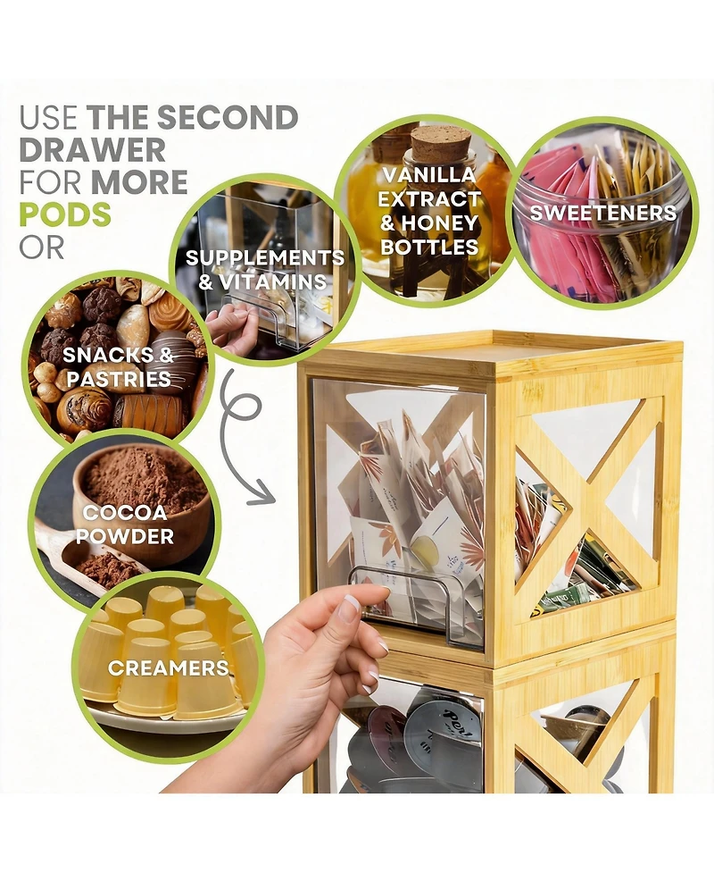 Yigii 2-Pack Clear Drawers