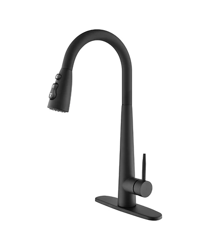Rainsken Kitchen Faucet with Pull Down Sprayer, High Arc 360° Swivel Brushed Nickel, 3-Mode Spray Head