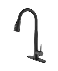 Rainsken Kitchen Faucet with Pull Down Sprayer, High Arc 360° Swivel Brushed Nickel, 3-Mode Spray Head
