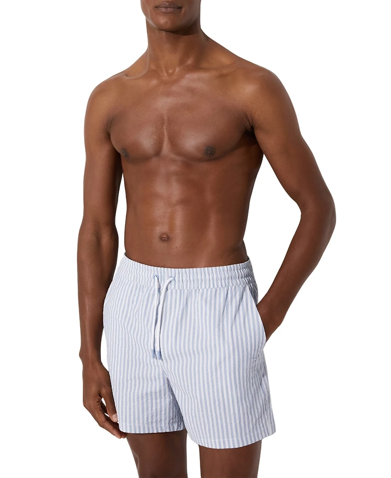 Reiss Men's Seersucker Stripe Swim Shorts