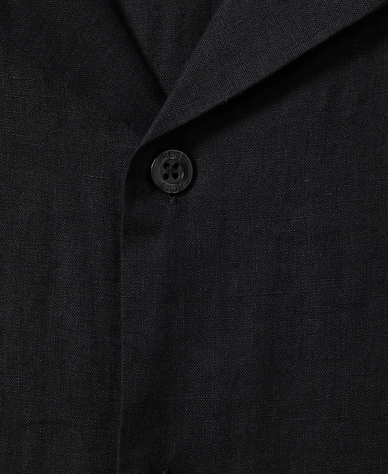 Reiss Men's Linen Cuban-Collar Shirt