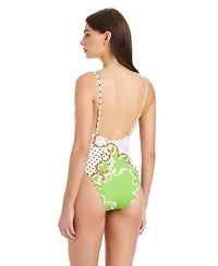 Sanctuary Women's Pretty Provence Over-The-Shoulder Shirred Side Swimsuit