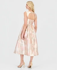 Anne Klein Women's Square-Neck Open-Back Midi Dress