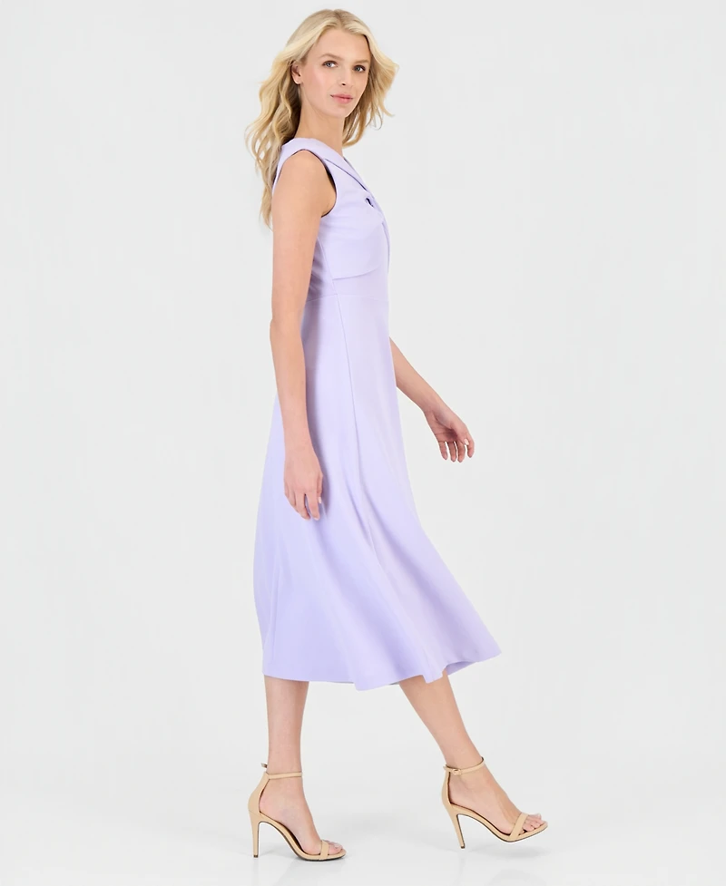 Anne Klein Women's Twist-Front A-Line Midi Dress