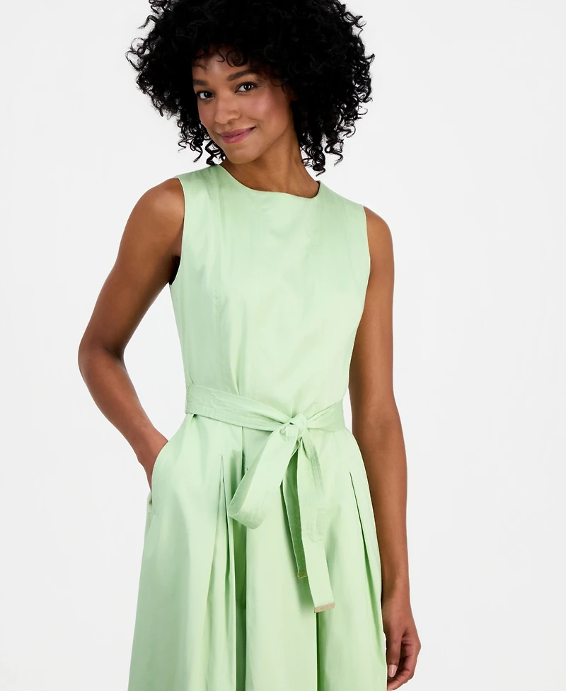 Anne Klein Women's Paneled-Bodice Belted Midi Dress