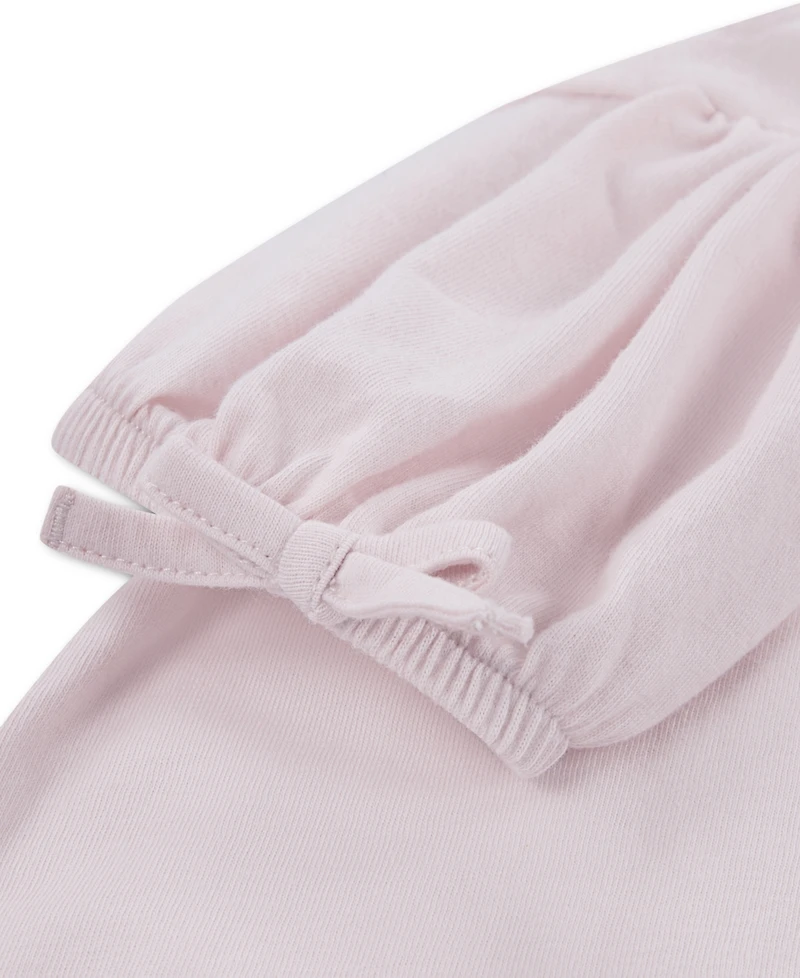 Levi's Girls' Toddler 2T-4T Bow Sleeve T-Shirt and Belted Shorts, 2-Piece Set