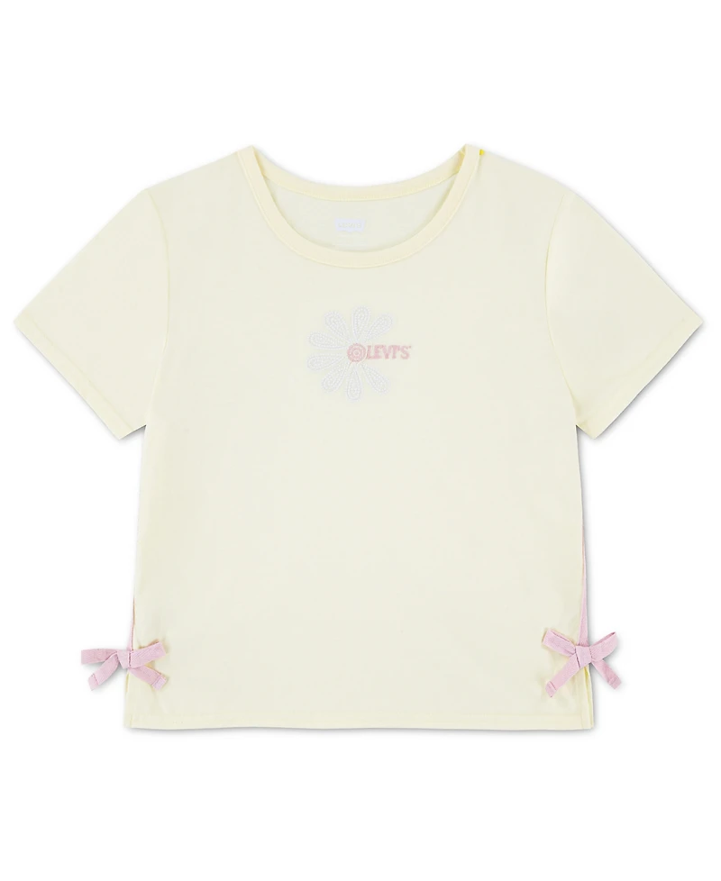 Levi's Girls' 7-16 Daisy Side Tie Round Neck Top