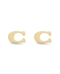Coach Gold Signature C Stud Earrings