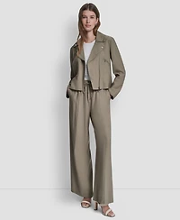 Dkny Women's Zipper Detailed Crinkle Jacket