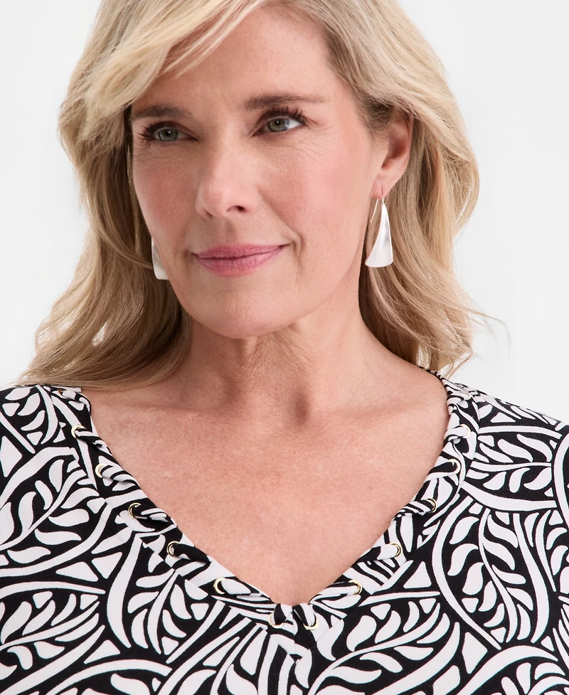 Jm Collection Plus V-Neck T-Shirt, Macy's Exclusive