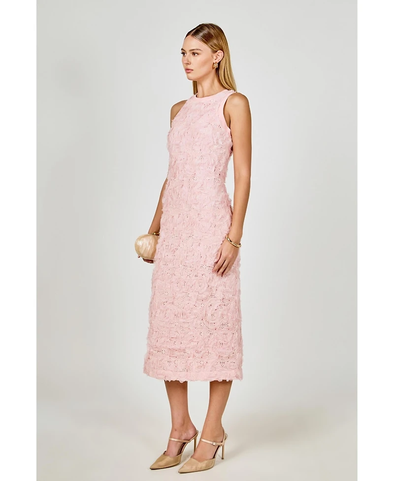 endless rose Women's Floral Applique Maxi Dress