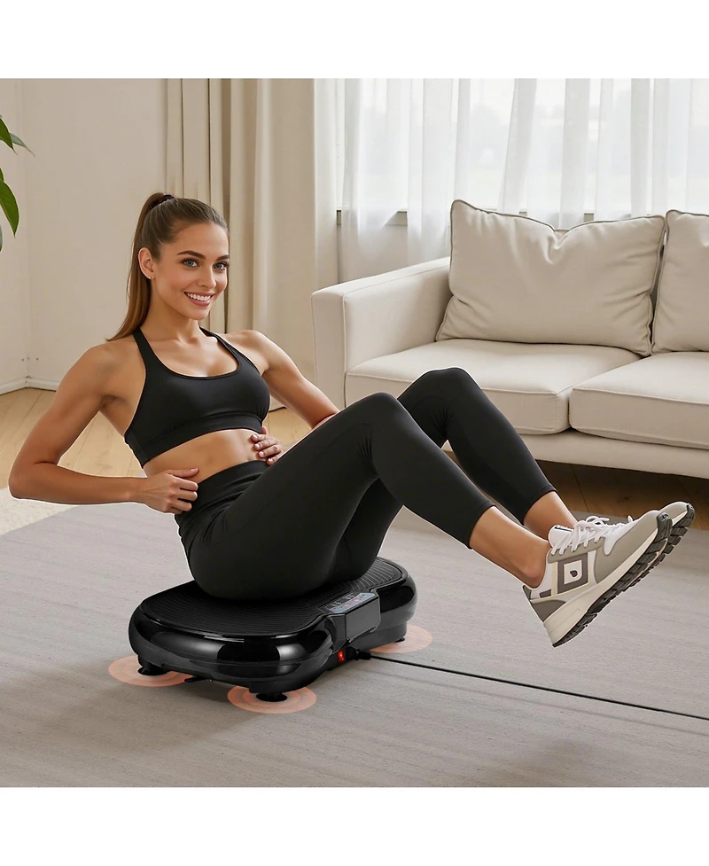 Vibration Plate Exercise Machine Whole Body Trainer with Resistance Bands
