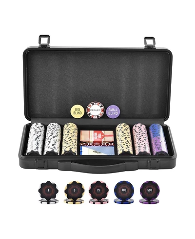 Sugift 300-Piece Poker Chip Set with Case and Casino-Style Chips