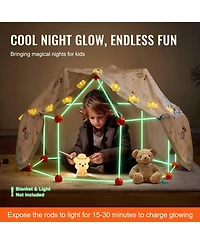 Sugift 140-Piece Glow Fort Building Kit, Stem Construction Toys