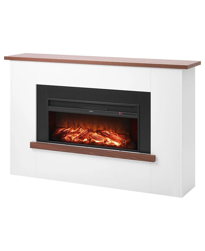 65.5" Freestanding Electric Fireplace Stove Heater with Mantel 1500W