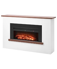 65.5" Freestanding Electric Fireplace Stove Heater with Mantel 1500W