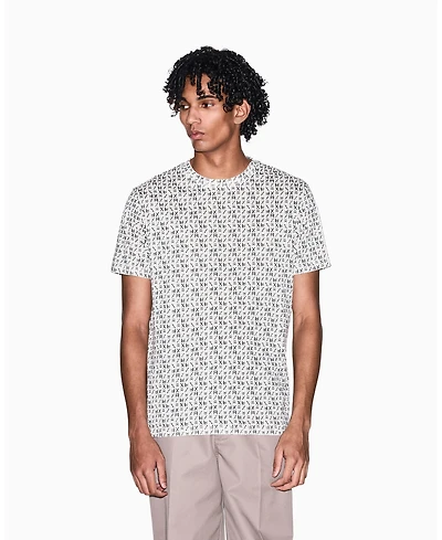 A|X Armani Exchange Men's Short Sleeve Jersey Allover logo Print T-Shirt